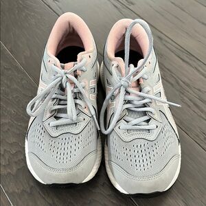 ASICS Gel Contend 8 Gray and Pink Athletic Shoes